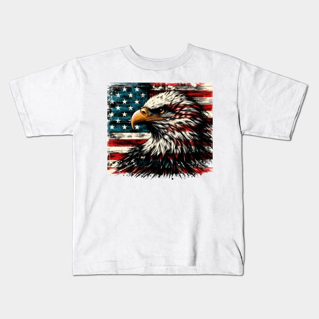 Usa Flag Kids T-Shirt by Vehicles-Art